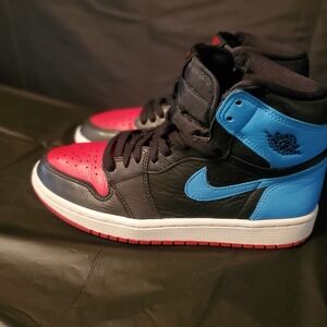 Air Jordan High-Top Sneakers - Red, Black, and Blue